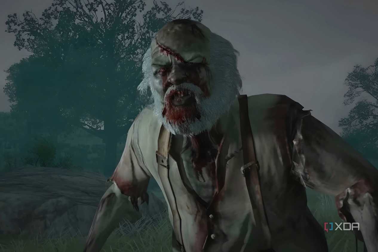 A screenshot from Red Dead Redemption Undead Nightmare, showing Uncle, a character from the game, turning into a zombie.