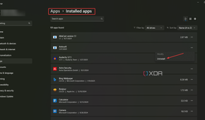 Uninstall apps
