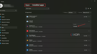 Uninstall apps