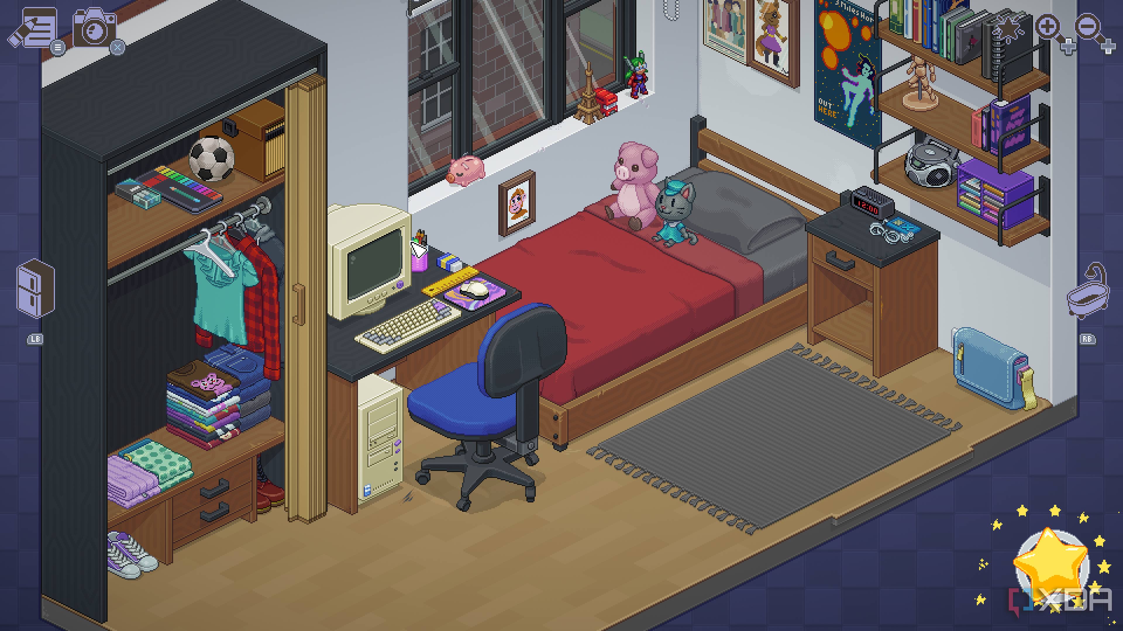 College dorm room in Unpacking