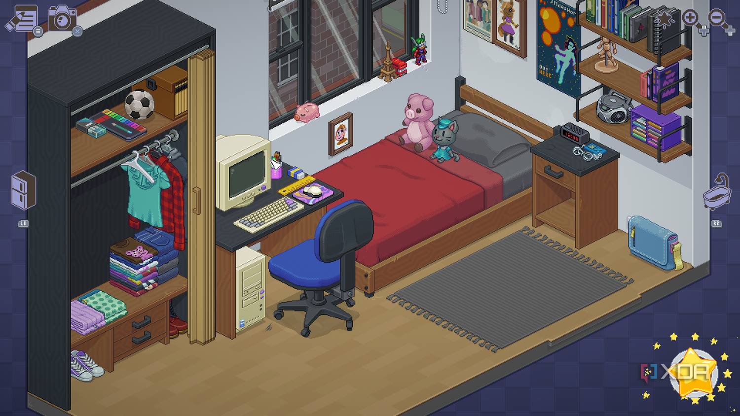 College dorm room in Unpacking