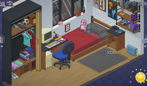College dorm room in Unpacking