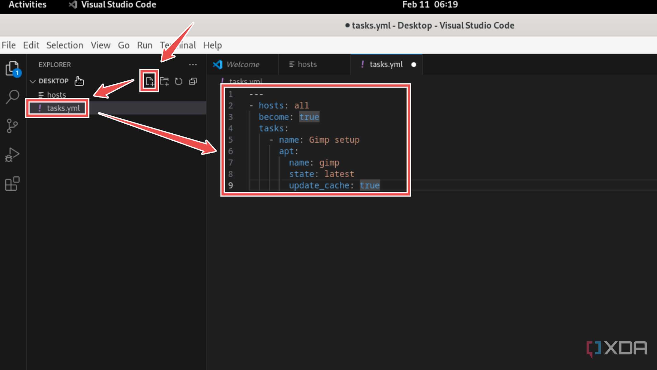 Creating the tasks.yml file in Ansible