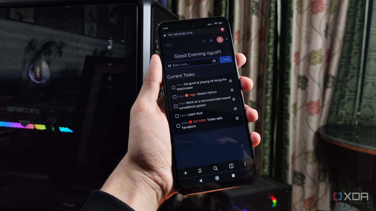 Accessing the Vikunja web UI on a phone