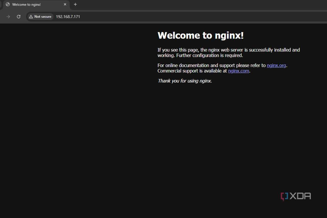 nginx landing page