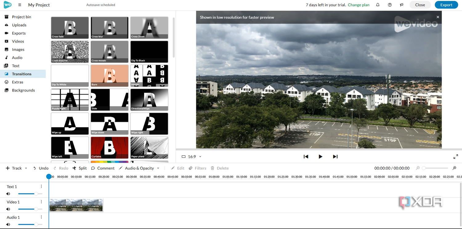 WeVideo editing window