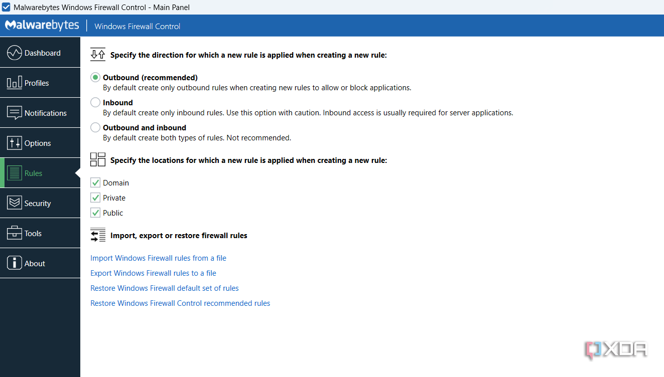 Screenshot showing WFC rules