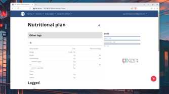 The Nutritional Plan tab in the wger web UI