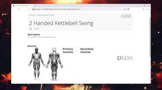 Viewing the exercises in the wger web UI