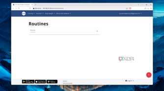 The Routines tab in the wger web UI