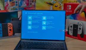 A Windows 11 laptop displaying the Windows Recovery Environment