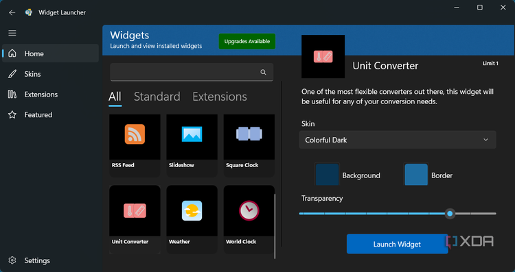 Unit System Widget 5 reasons you should use Widget Launcher to add widgets to your desktop