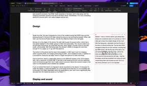 Screenshot of WPS Office displaying a document with numerous paragraphs and the revisions panel