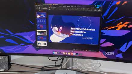 A monitor showing the macOS desktop running WPS Office