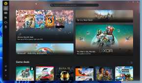 Home page of the Xbox app on Windows 11