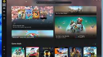 Home page of the Xbox app on Windows 11