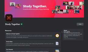 A screenshot of the study together discord server splash page.