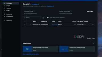 A screenshot of the Docker container manager