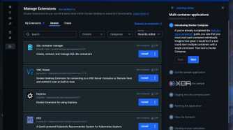 A screenshot of the Docker exntension page
