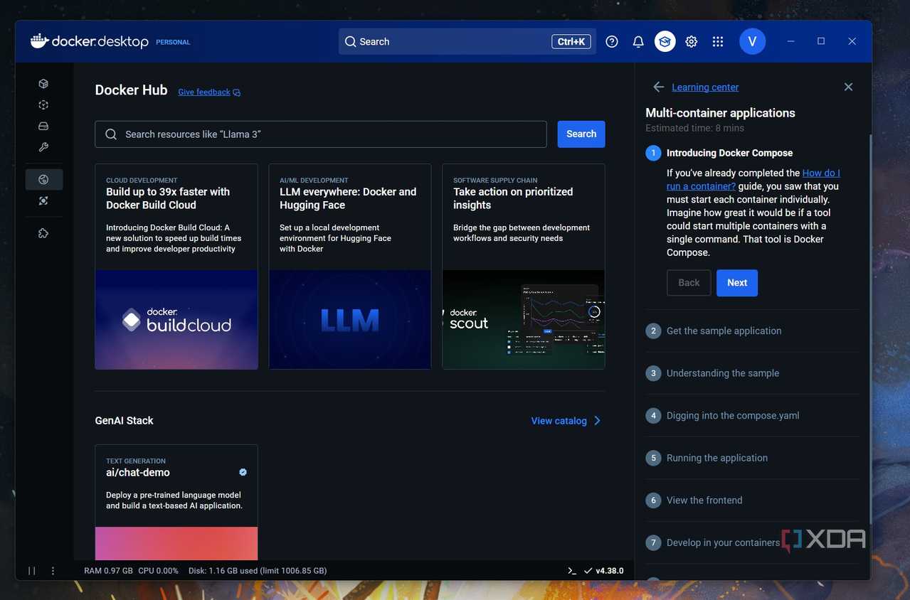 A screenshot of the Docker hub
