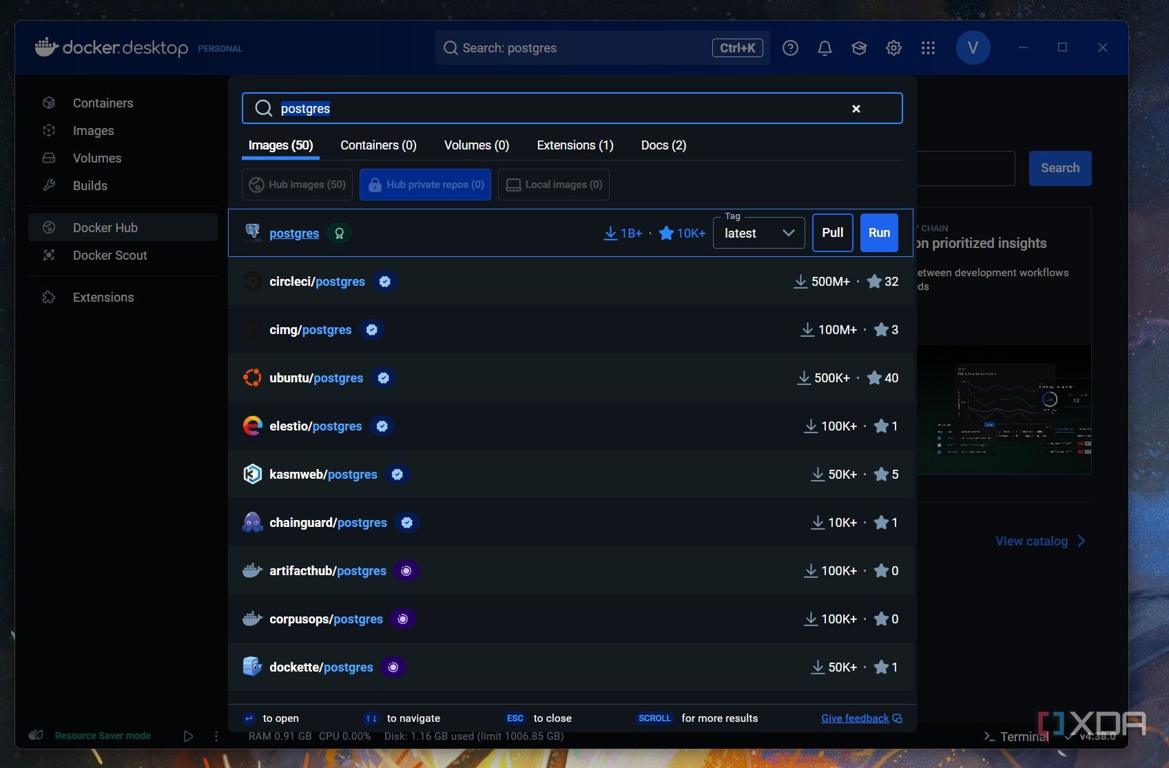 A screenshot of the Docker Registry