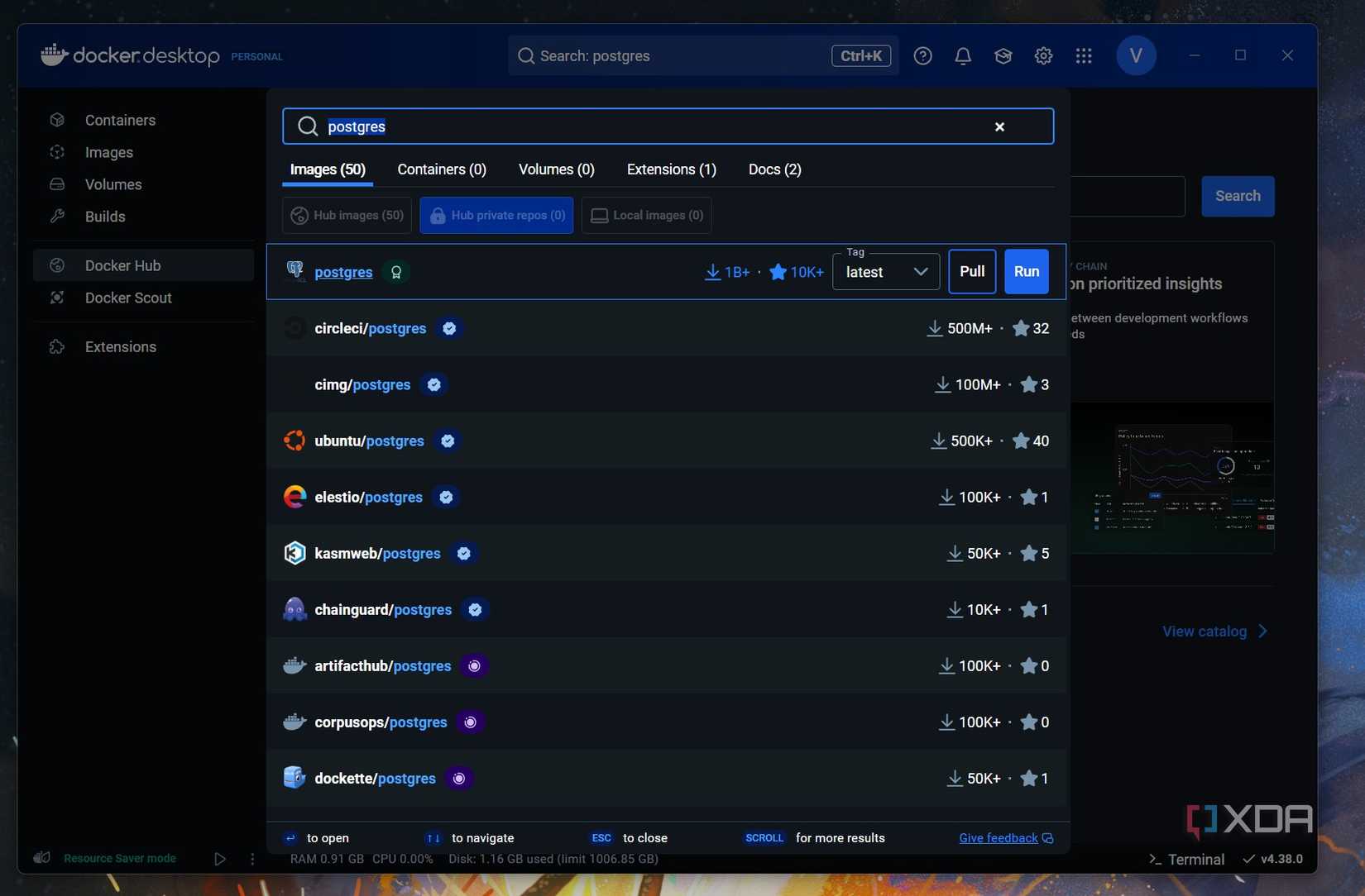 A screenshot of the Docker Registry
