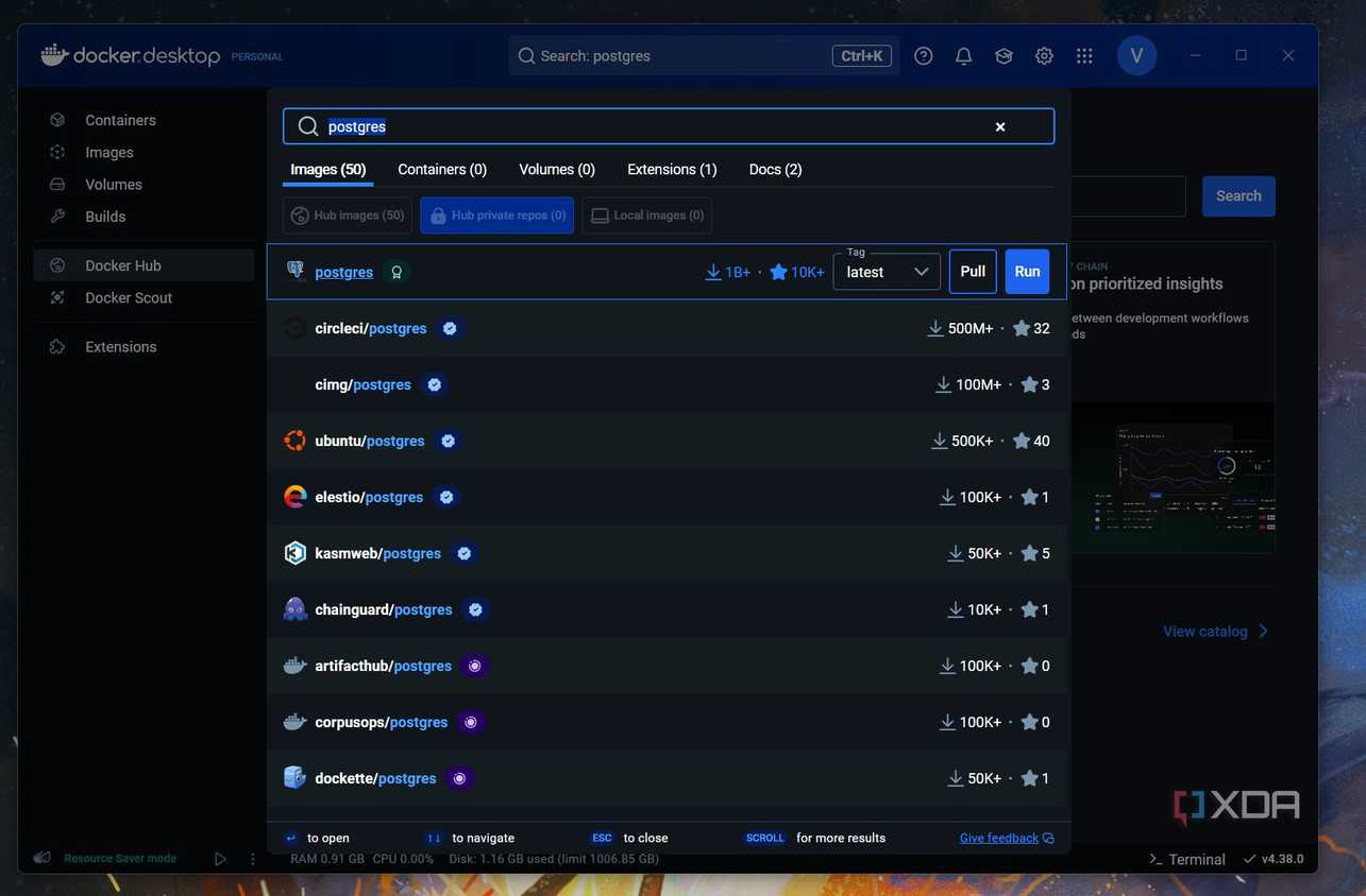 A screenshot of the Docker Registry