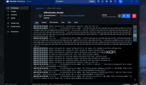 A screenshot of a docker container log