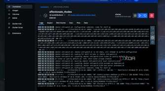 A screenshot of a docker container log