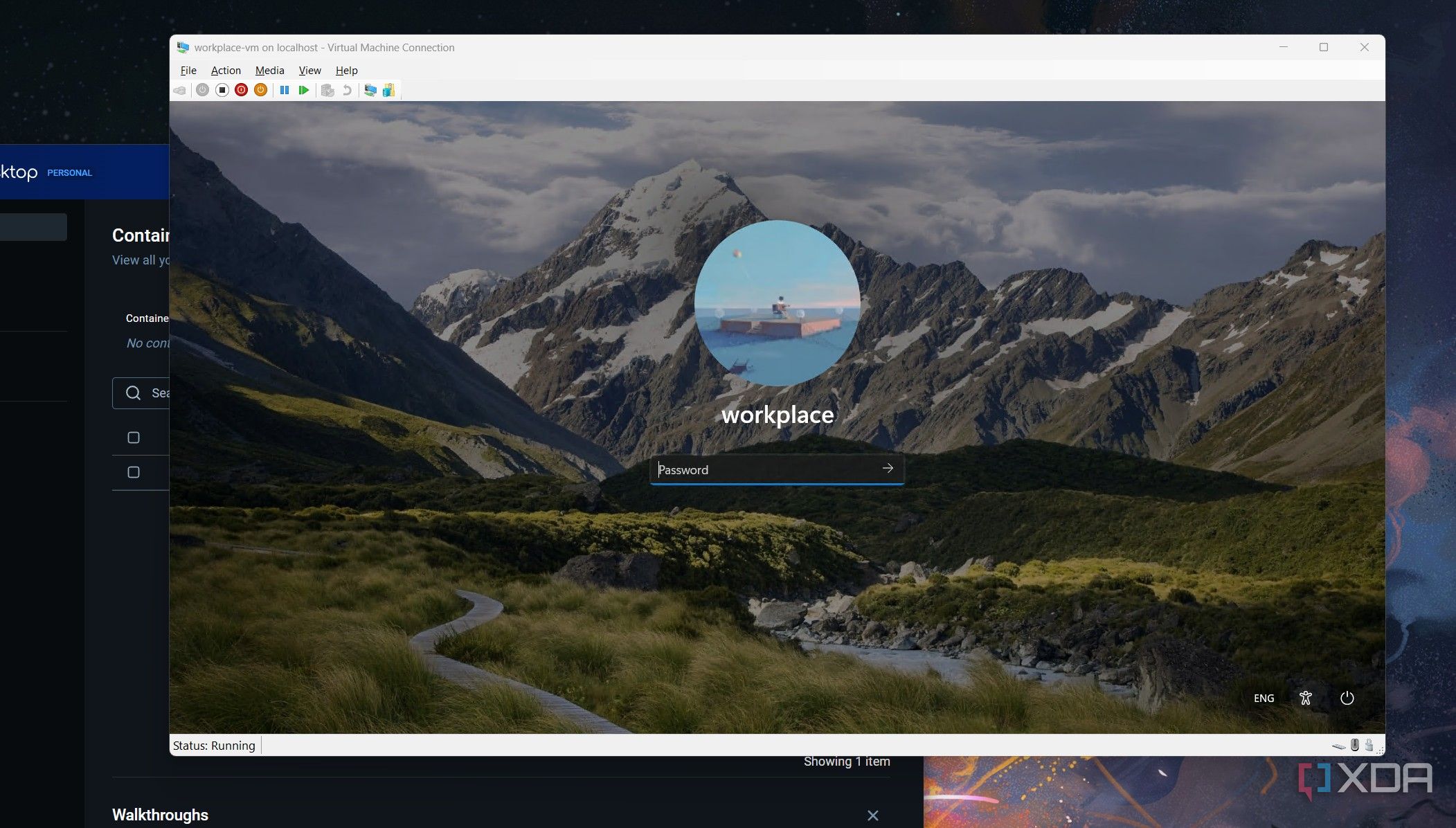 Una captura de pantalla de una máquina virtual con Windows 11 ejecutándose en Hyper-V