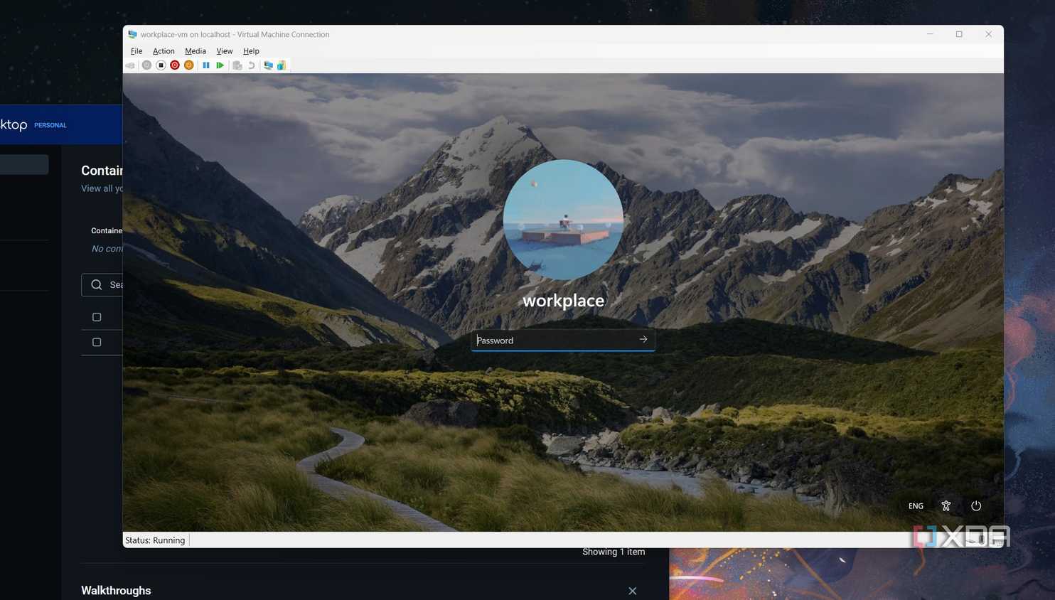 A screenshot of a windows 11 VM running in Hyper-V