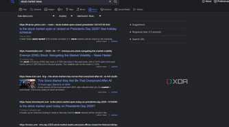 A screenshot of SearXNG's news search