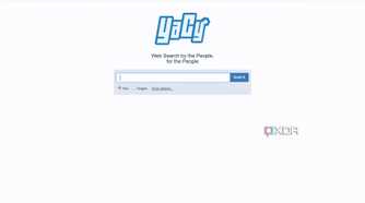 A screenshot of YaCy's main search page