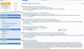 A screenshot of YaCy's general search result on taylor swift