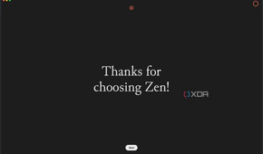 Zen Browser "Thanks for choosing Zen"