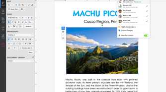 A screenshot of Zoho Writer.
