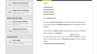 A screenshot of Zoho Writer.