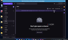 screenshot showing spam folder to enable 30 day deletion automatically