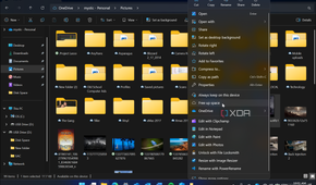 screenshot of File Explorer using Free up space feature in Files-on-Demand