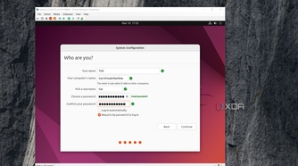 shows setting password for Ubuntu VM hyper-v