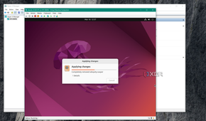 screenshot shows Ubuntu VM settings up in Hyper-V