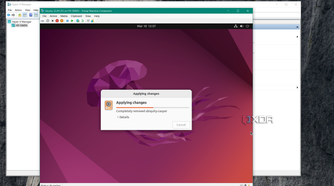 screenshot shows Ubuntu VM settings up in Hyper-V