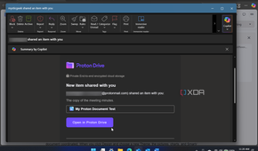 showing an email for invited access to a Proton Doc