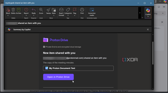 showing an email for invited access to a Proton Doc