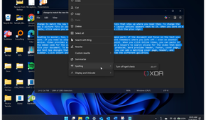 Shows options from right-click menu on Notepad
