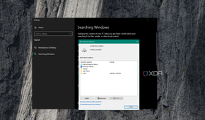 showing Windows Search Indexing options