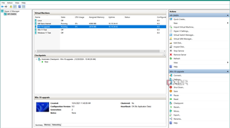 screenshots shows hyper-V virutal machines