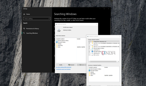 Screenshots showing indexed windows search