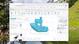 A 3D model of a Benchy opened in SelfCAD