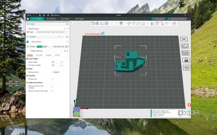 A 3D model opened in Orca